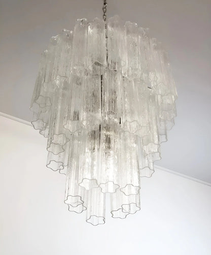 Vintage Murano Transparent Tubes Chandelier
