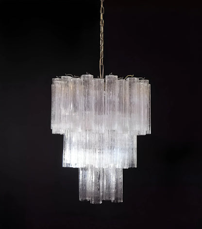 Vintage Murano Transparent Tubes Chandelier