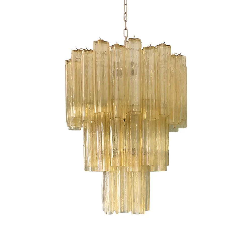 Elegant Yellow Murano Tube Chandelier