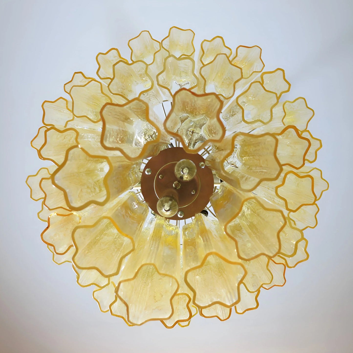 Elegant Yellow Murano Tube Chandelier