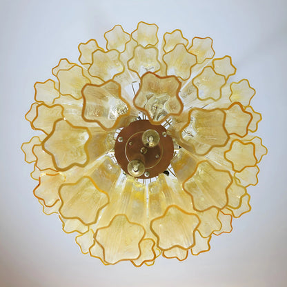 Elegant Yellow Murano Tube Chandelier