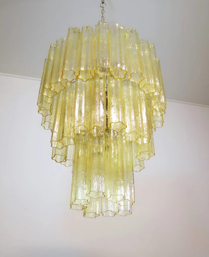 Elegant Yellow Murano Tube Chandelier