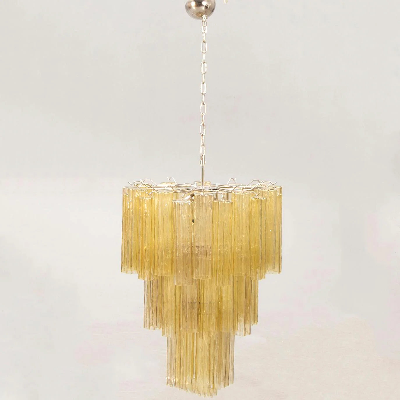 Elegant Yellow Murano Tube Chandelier