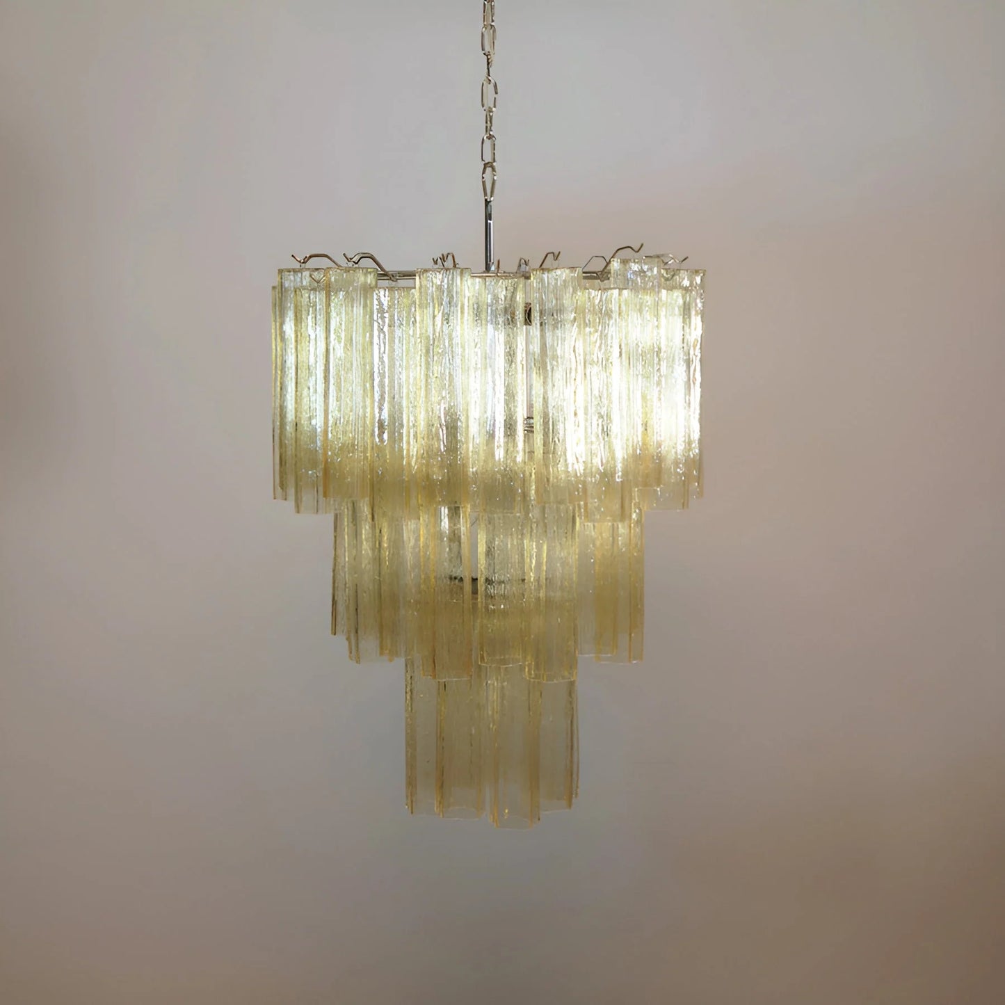 Elegant Yellow Murano Tube Chandelier