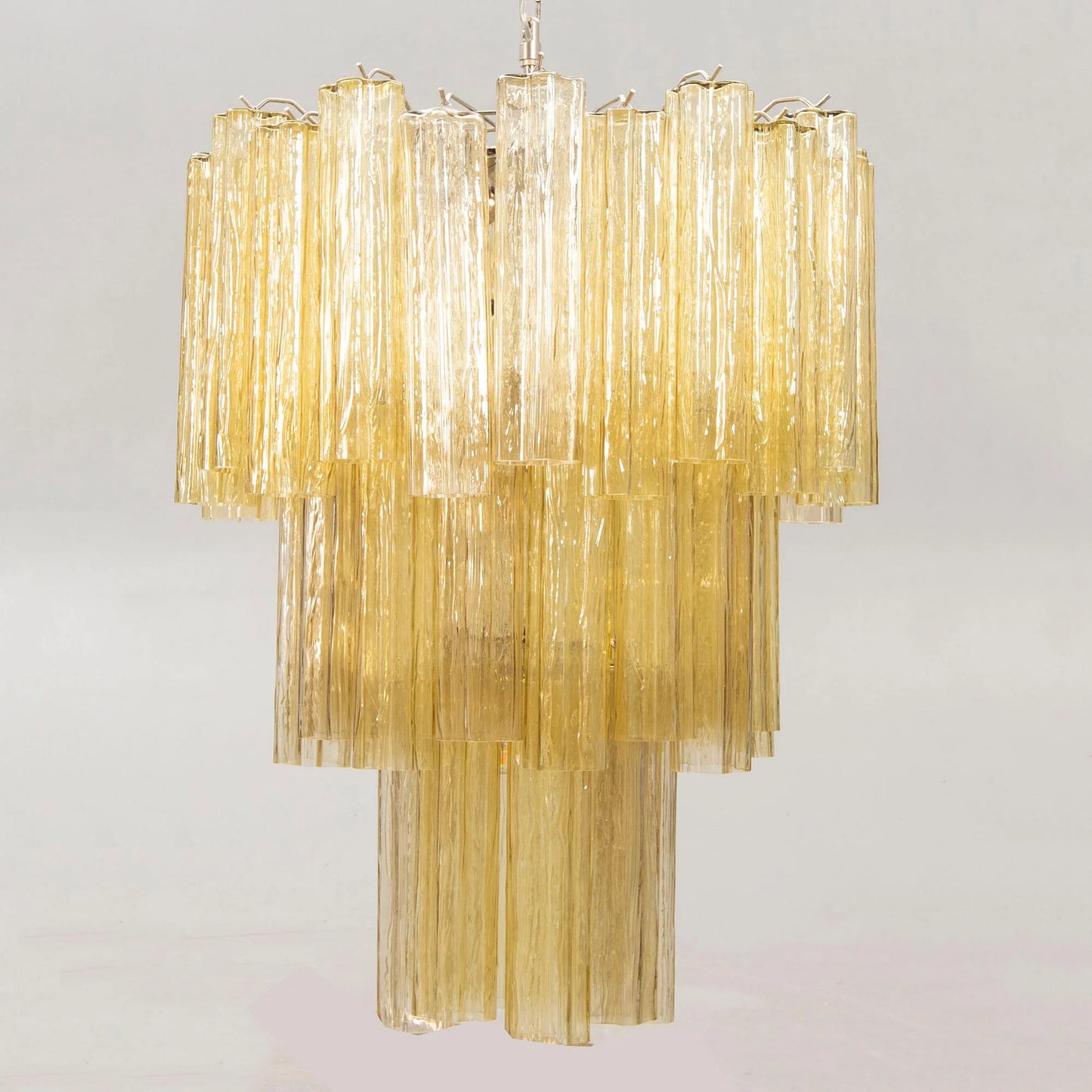 Elegant Yellow Murano Tube Chandelier