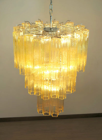 Elegant Yellow Murano Tube Chandelier