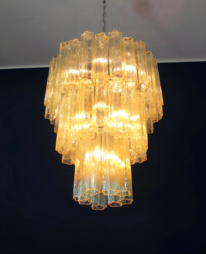 Elegant Yellow Murano Tube Chandelier