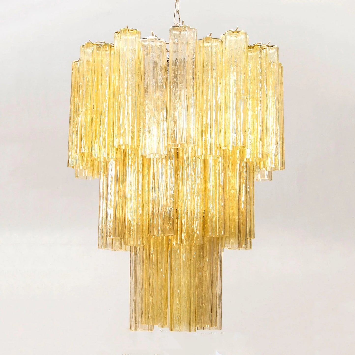 Elegant Yellow Murano Tube Chandelier