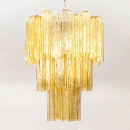 Elegant Yellow Murano Tube Chandelier