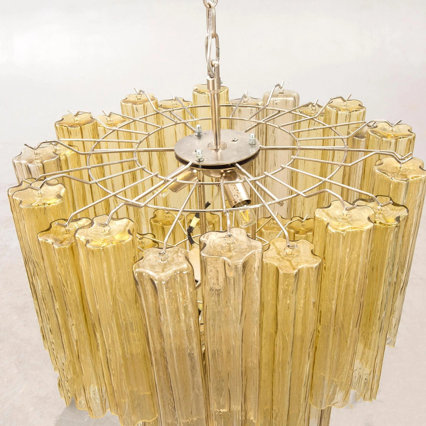 Elegant Yellow Murano Tube Chandelier