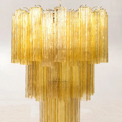 Elegant Yellow Murano Tube Chandelier