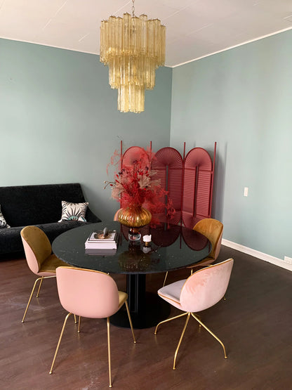 Elegant Yellow Murano Tube Chandelier