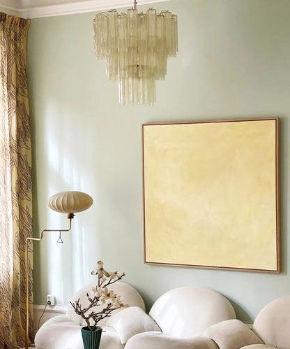 Elegant Yellow Murano Tube Chandelier