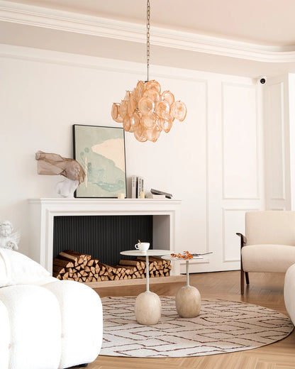 Ellie Yellow Disc Murano Chandelier