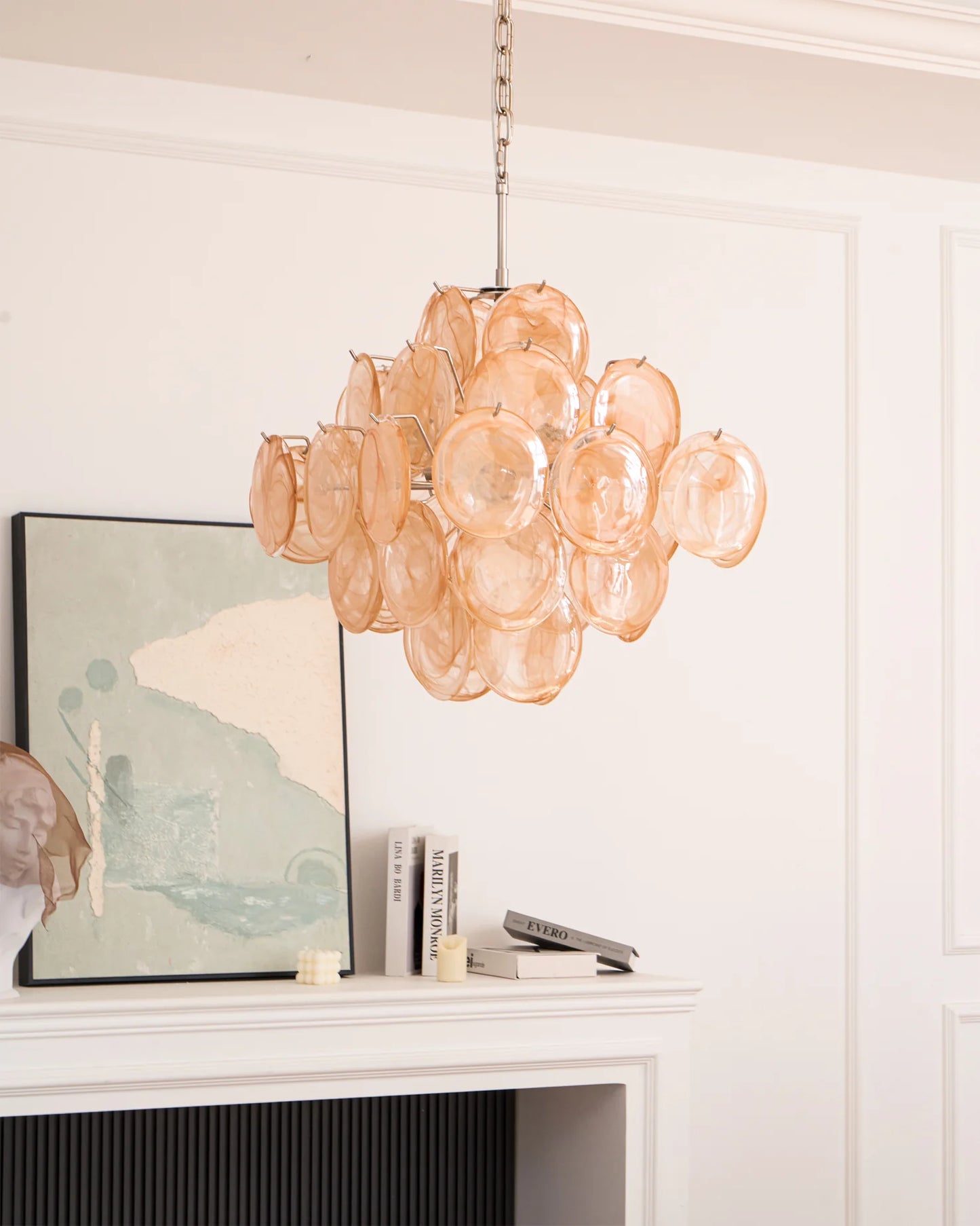 Ellie Yellow Disc Murano Chandelier