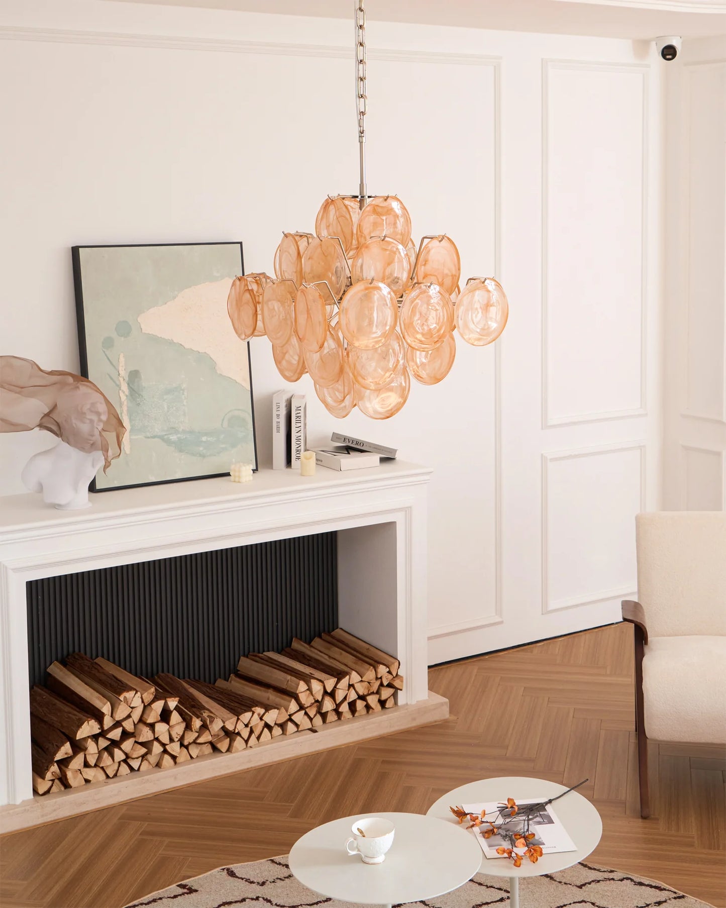 Ellie Yellow Disc Murano Chandelier