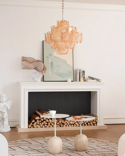 Ellie Yellow Disc Murano Chandelier