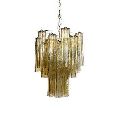Fantastic Amber Murano Tube Chandelier