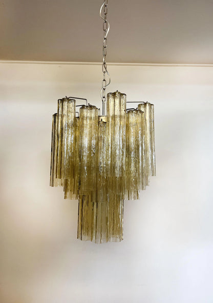 Fantastic Amber Murano Tube Chandelier