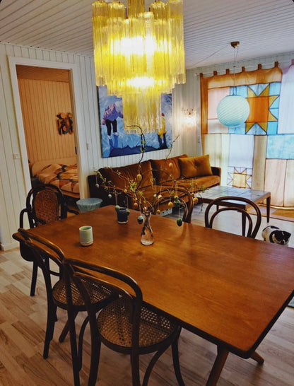 Fantastic Amber Murano Tube Chandelier