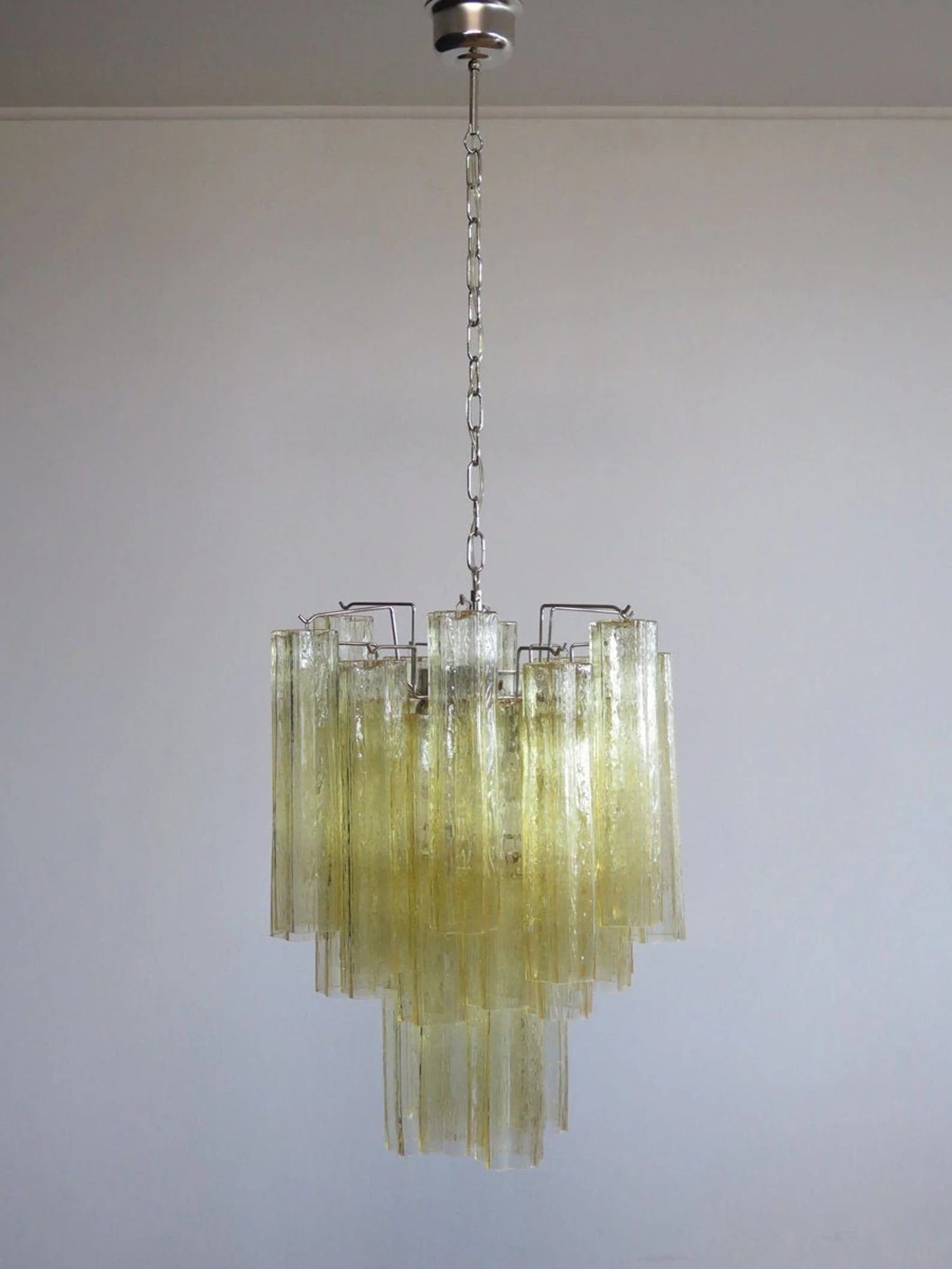 Fantastic Amber Murano Tube Chandelier