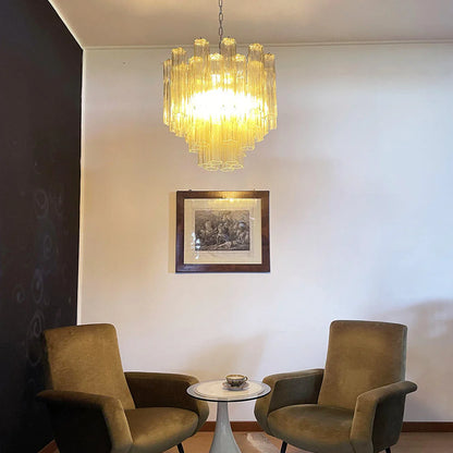 Fantastic Murano Amber Tubes Chandelier
