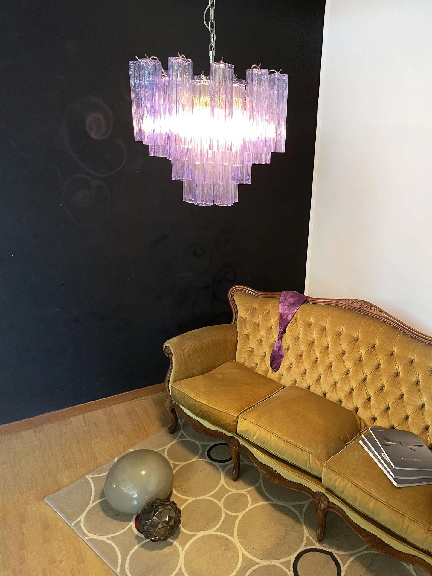 Fantastic Murano Amethyst Tubes Chandelier