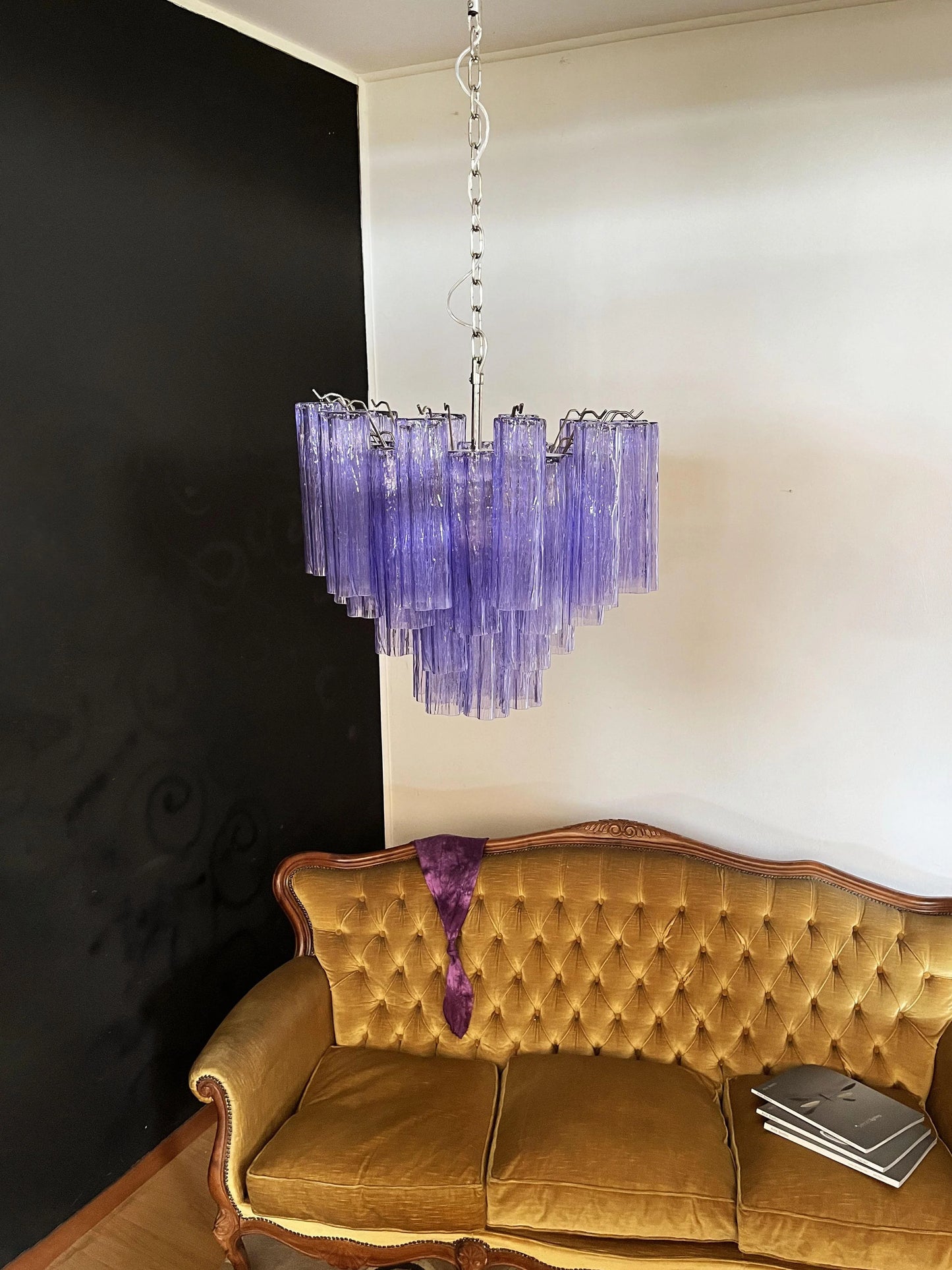 Fantastic Murano Amethyst Tubes Chandelier