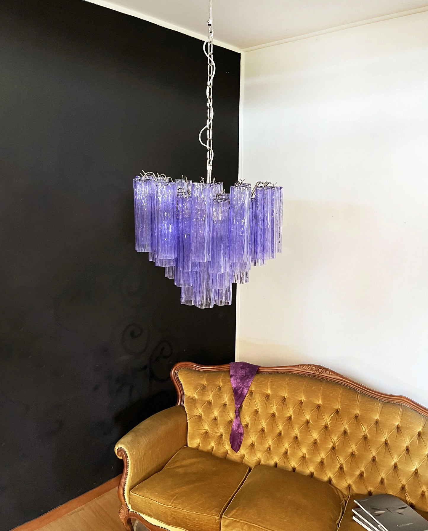 Fantastic Murano Amethyst Tubes Chandelier