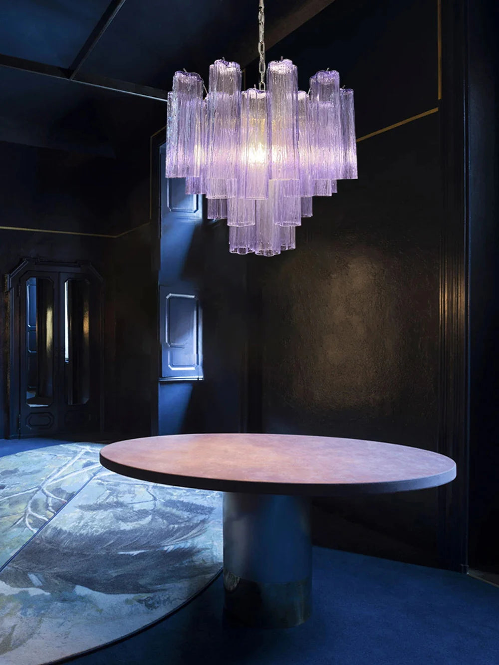 Fantastic Murano Amethyst Tubes Chandelier