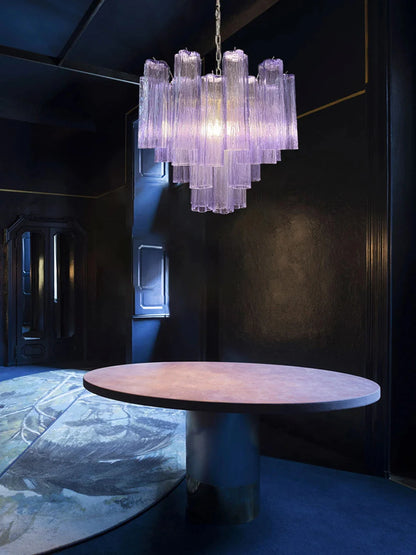 Fantastic Murano Amethyst Tubes Chandelier