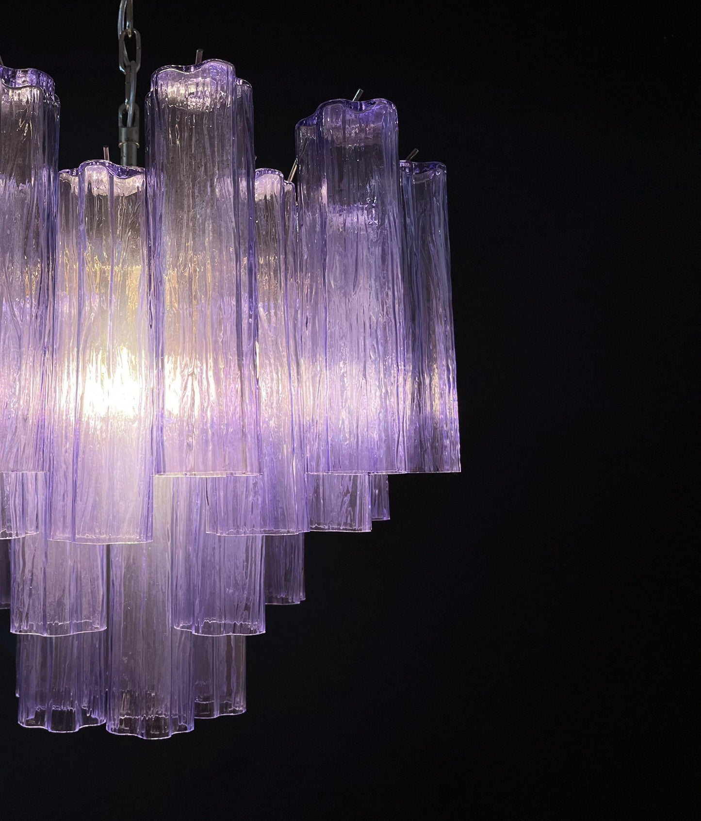 Fantastic Murano Amethyst Tubes Chandelier