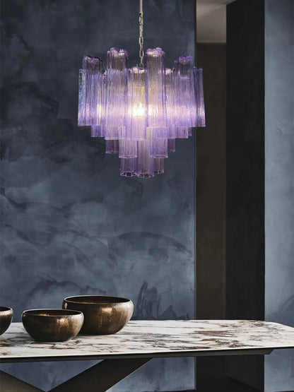 Fantastic Murano Amethyst Tubes Chandelier