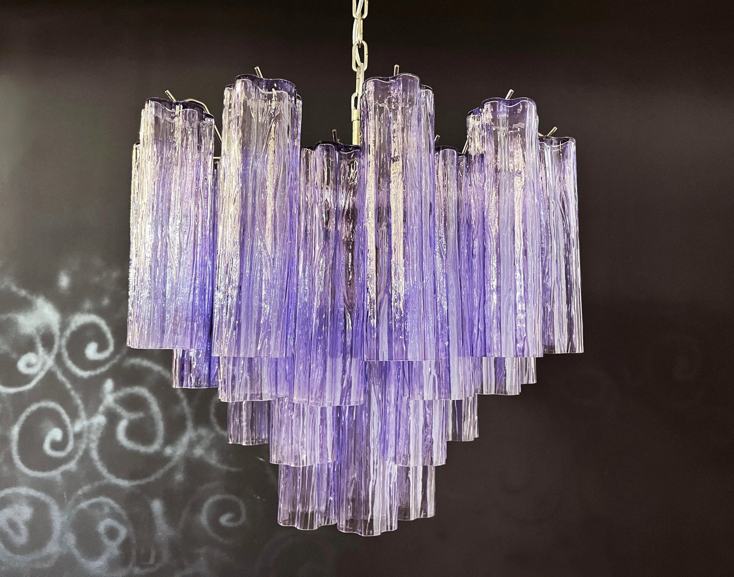 Fantastic Murano Amethyst Tubes Chandelier