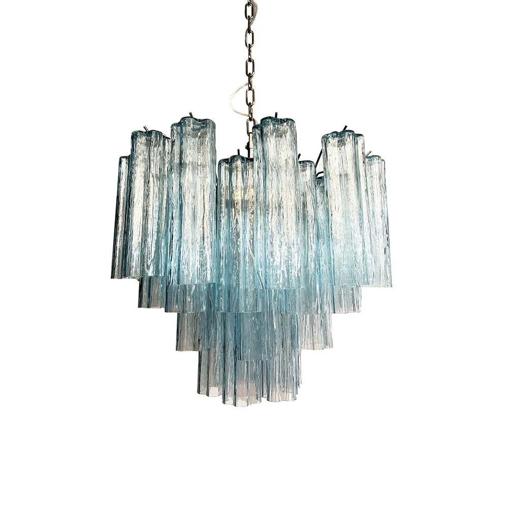 Fantastic Murano Blue Tubes Chandelier