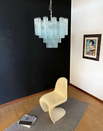 Fantastic Murano Blue Tubes Chandelier