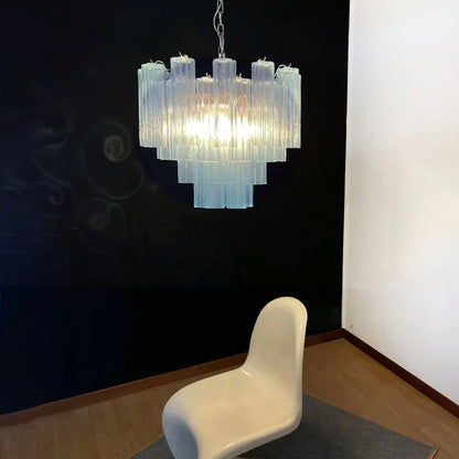 Fantastic Murano Blue Tubes Chandelier