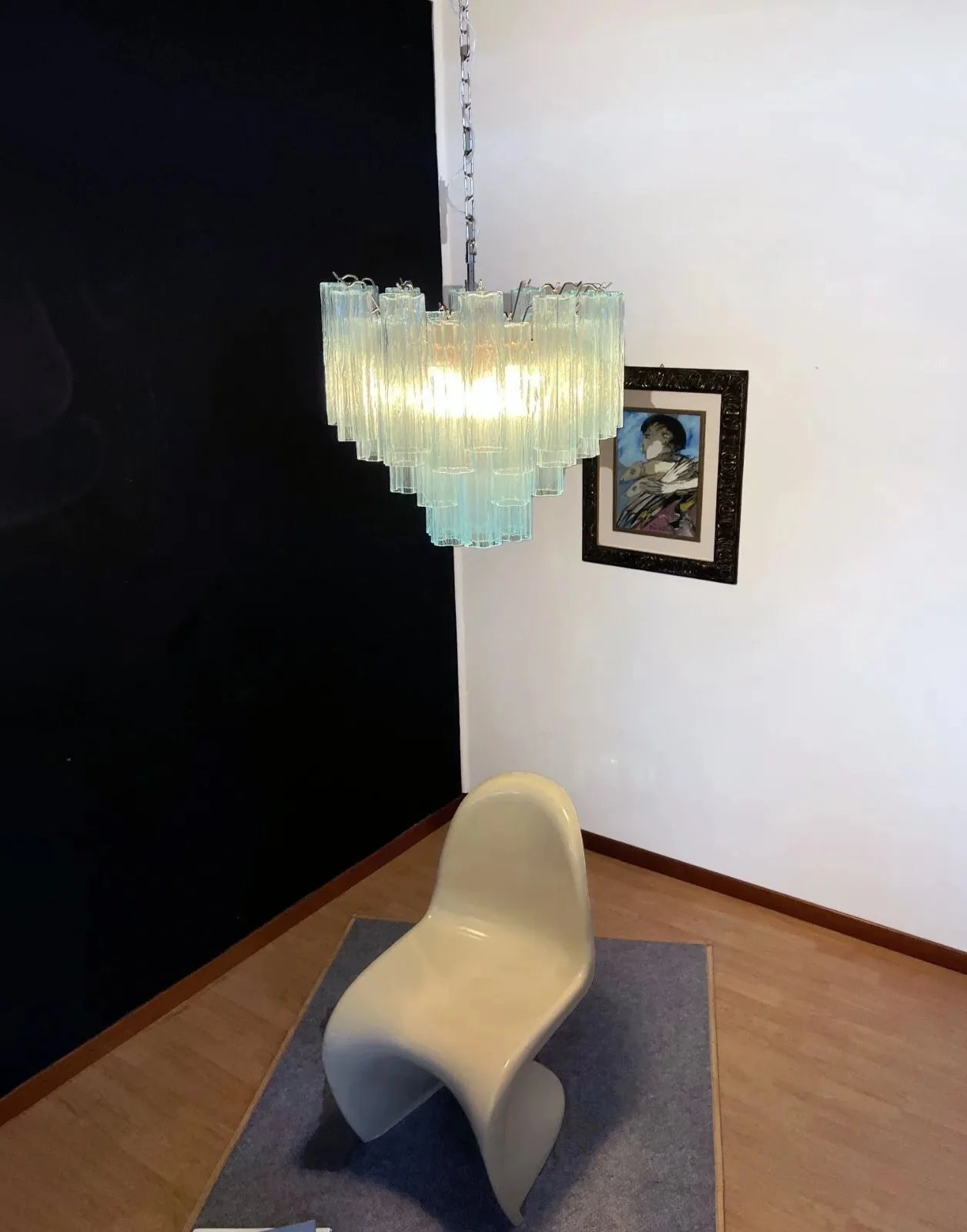 Fantastic Murano Blue Tubes Chandelier