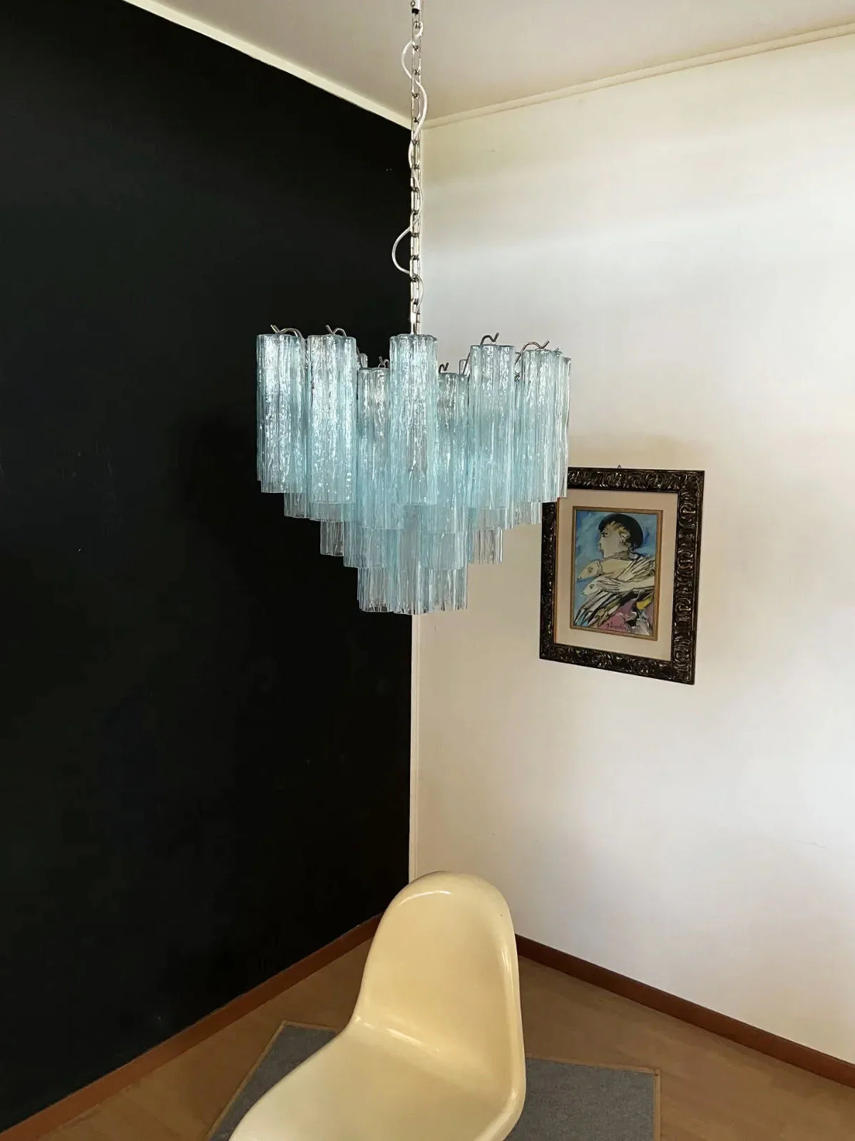 Fantastic Murano Blue Tubes Chandelier
