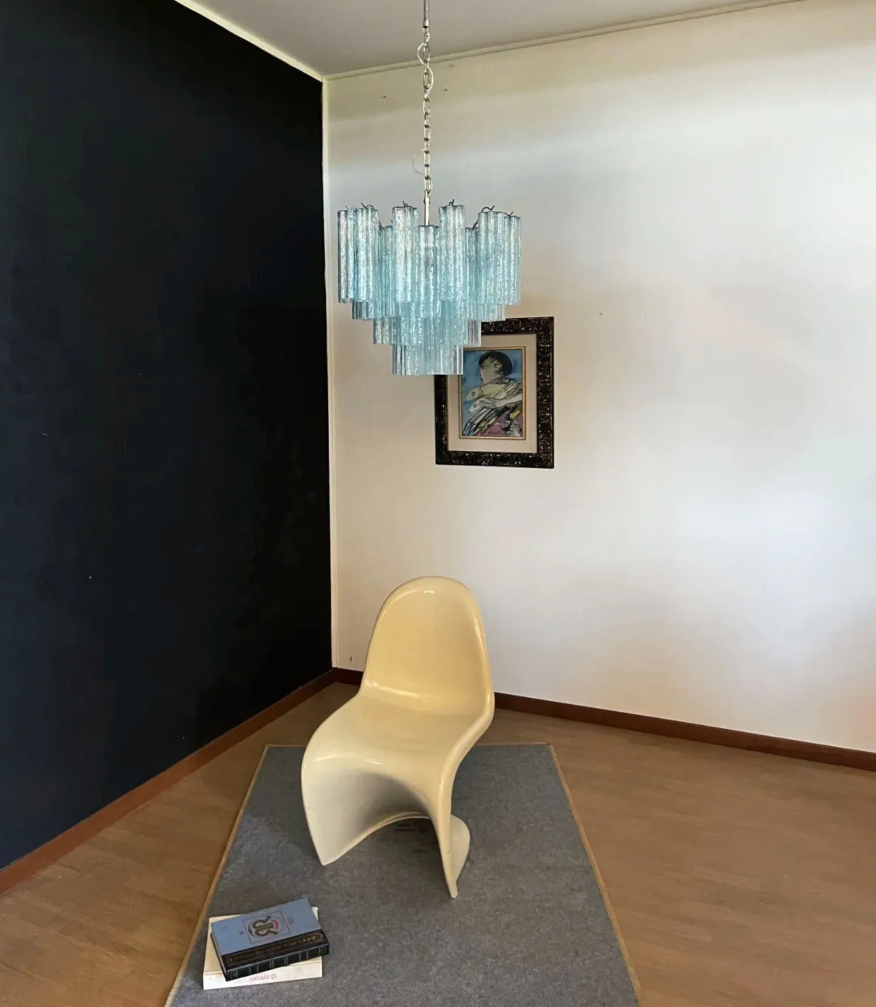 Fantastic Murano Blue Tubes Chandelier