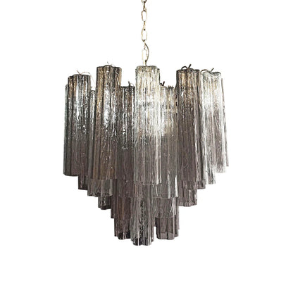 Fantastic Murano Smoked Glass Tubes Chandelier