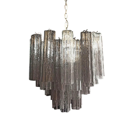 Fantastic Murano Smoked Glass Tubes Chandelier