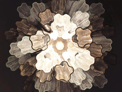 Fantastic Murano Smoked Glass Tubes Chandelier