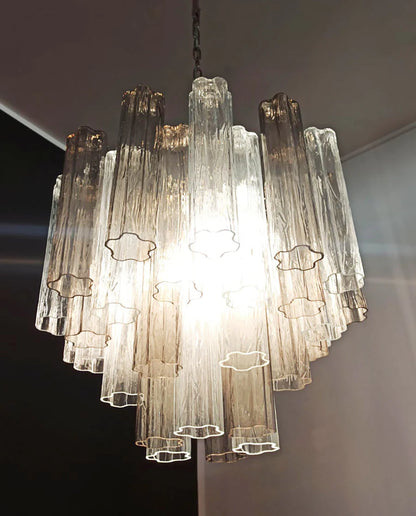 Fantastic Murano Smoked Glass Tubes Chandelier