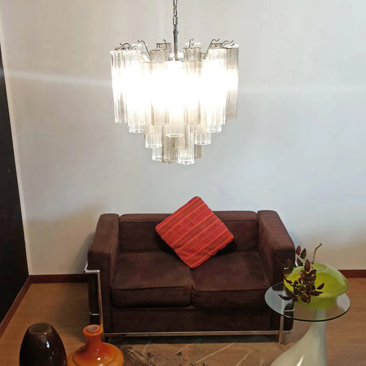 Fantastic Murano Smoked Glass Tubes Chandelier
