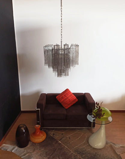 Fantastic Murano Smoked Glass Tubes Chandelier