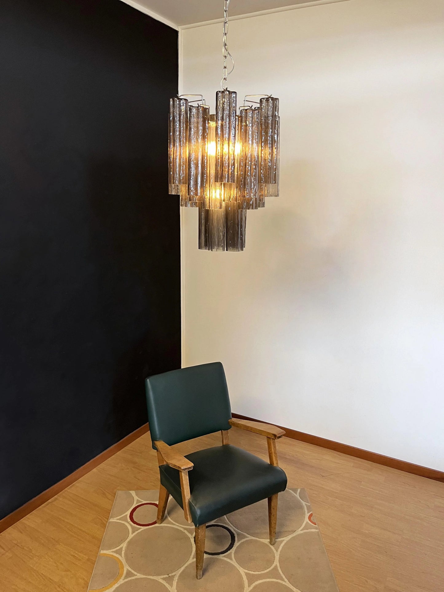 Fantastic Smoked Murano Tube Chandelier