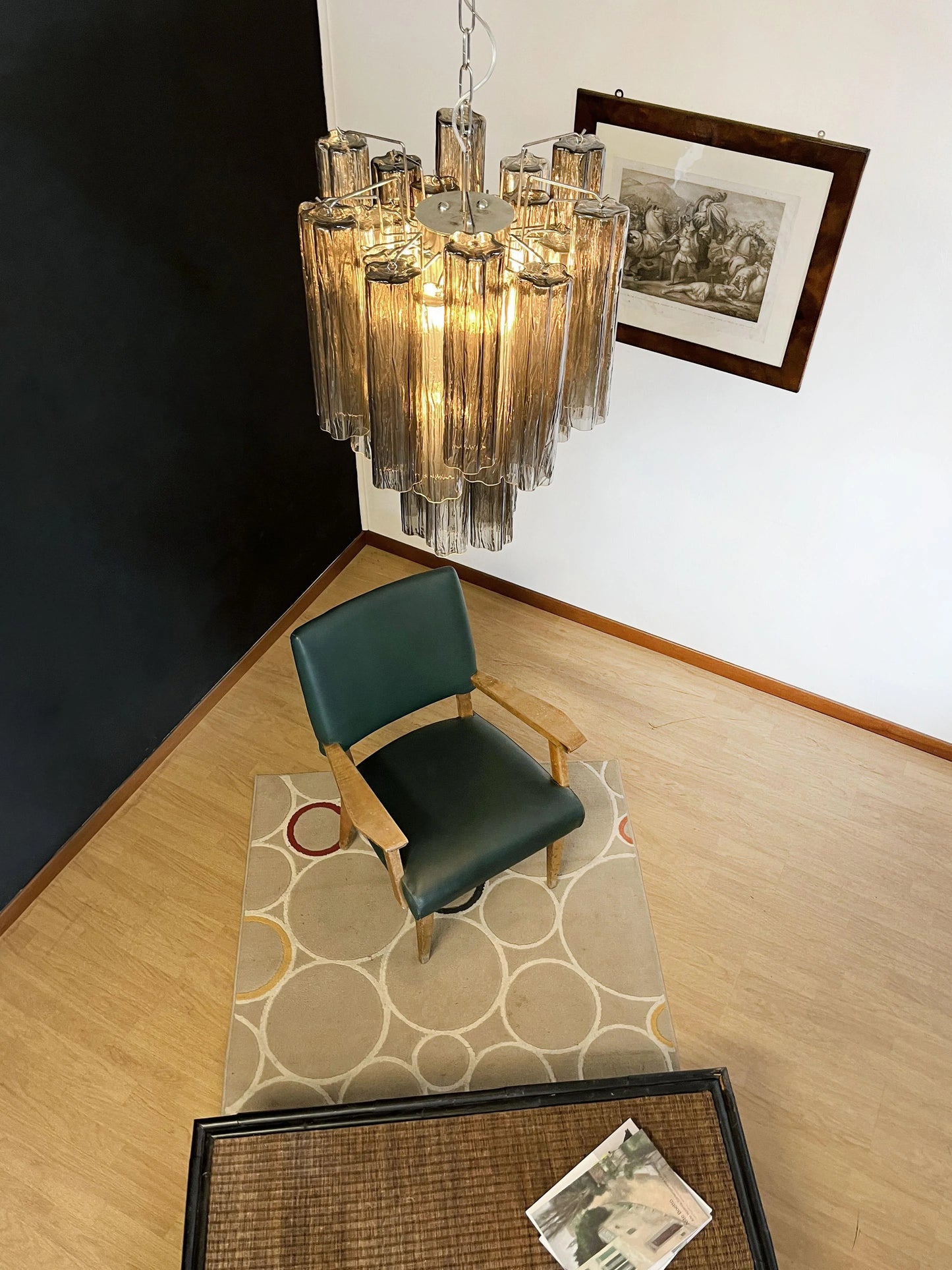 Fantastic Smoked Murano Tube Chandelier