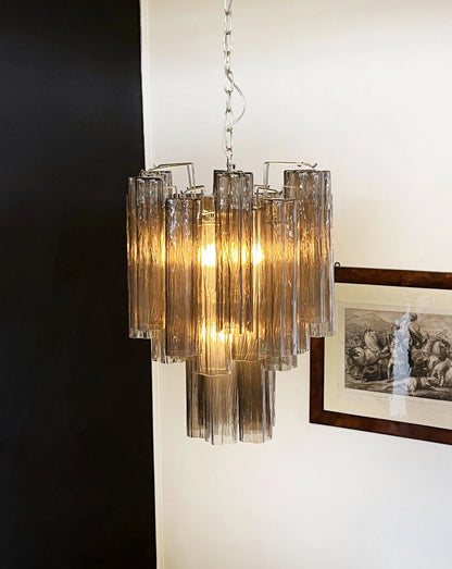 Fantastic Smoked Murano Tube Chandelier