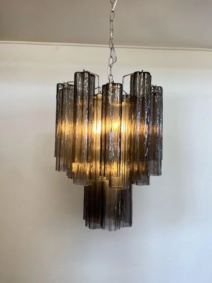 Fantastic Smoked Murano Tube Chandelier